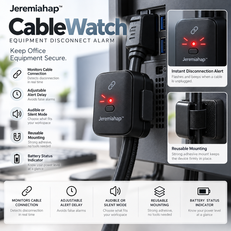 Jeremiahap™ CableWatch Equipment Disconnect Alarm