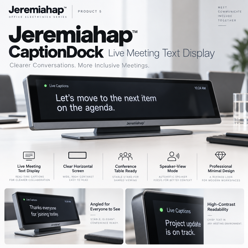 Jeremiahap™ CaptionDock Live Meeting Text Display