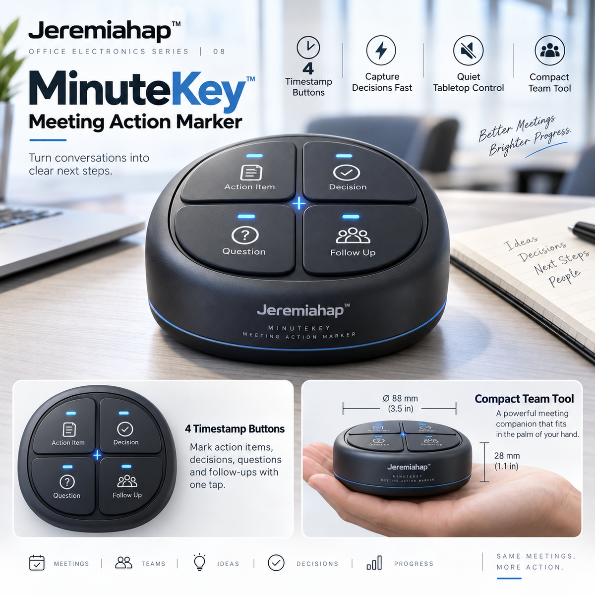 Jeremiahap™ MinuteKey Meeting Action Marker