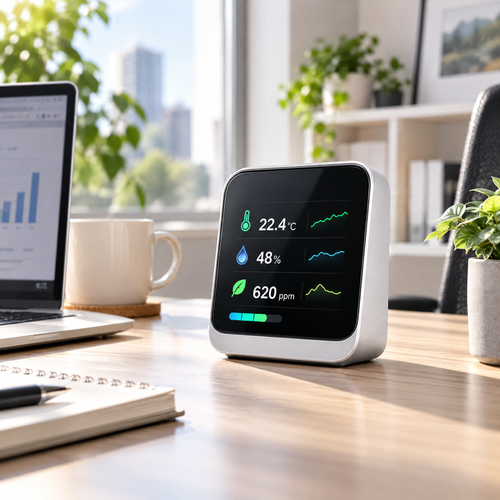 Jeremiahap™ AirLedger Desktop Office Climate Monitor